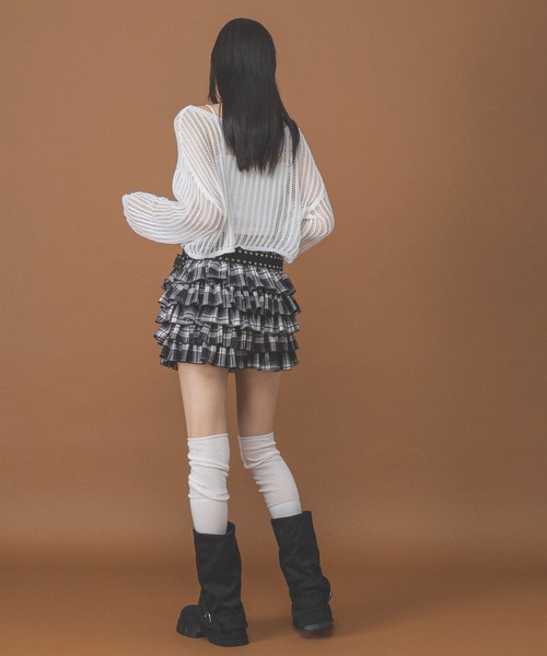 3.3 Field Trip （3.3フィールドトリップ）の「3.3 Field Trip／カップインナー付メッシュプルオーバー（ニット/セーター・レディース・ベージュ/ブラック/ホワイト・FREE）」の16枚目の写真