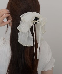 VIBGYOR Women | 【resonance】ビッグリボン パール バンスクリップ(バレッタ/ヘアクリップ)