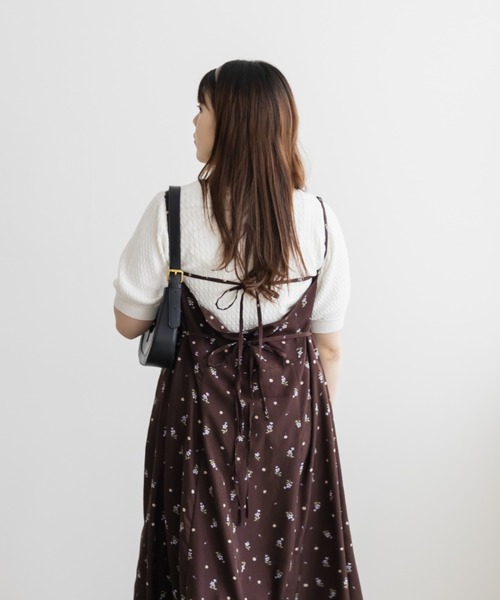 CLETTE(クレット)の「CLETTEオリジナルドレープデザイン花柄キャミワンピース(ワンピース・レディース・ブラウン/ブラック・4L/3L/LL)」の11枚目の写真