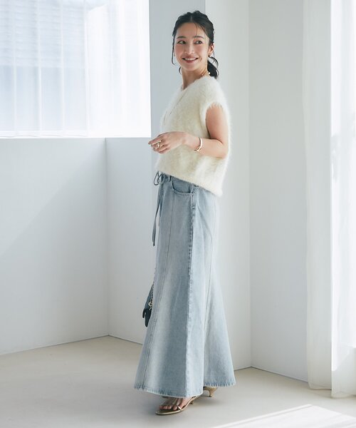 La boutique BonBon ロングフェザー2WAYニット 最強モテニット】ロングフェザー前後2WAYニットベスト | La