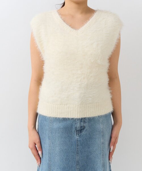 La boutique BonBon ロングフェザー2WAYニット 最強モテニット】ロングフェザー前後2WAYニットベスト | La