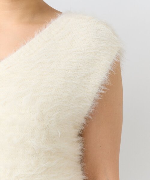 アンサンブル可】ヘアリーフェザー前後2WAYフレンチニット