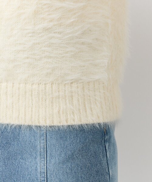 アンサンブル可】ヘアリーフェザー前後2WAYフレンチニット