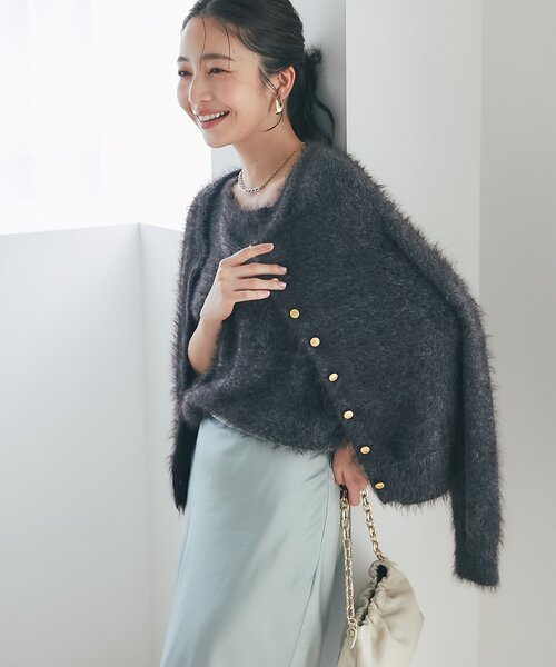 La boutique BonBon ロングフェザー2WAYニット 最強モテニット】ロングフェザー前後2WAYニットベスト | La