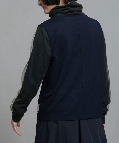 MARECHAL TERRE（マルシャルテル）の「シアーレイヤードスキッパートップス（Tシャツ/カットソー・レディース・ネイビー/グレー/カーキ/ブラック・MEDIUM）」の6枚目の写真