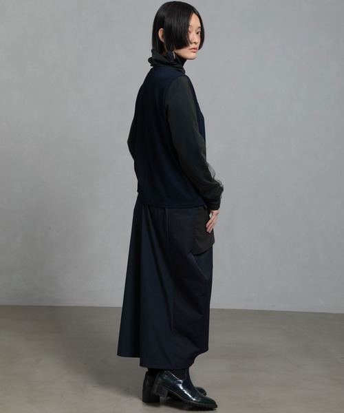 MARECHAL TERRE（マルシャルテル）の「シアーレイヤードスキッパートップス（Tシャツ/カットソー・レディース・ネイビー/グレー/カーキ/ブラック・MEDIUM）」の8枚目の写真