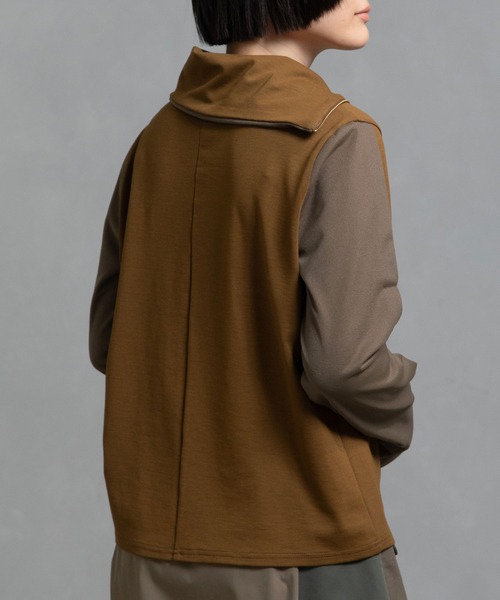 MARECHAL TERRE（マルシャルテル）の「シアーレイヤードスキッパートップス（Tシャツ/カットソー・レディース・ネイビー/グレー/カーキ/ブラック・MEDIUM）」の14枚目の写真