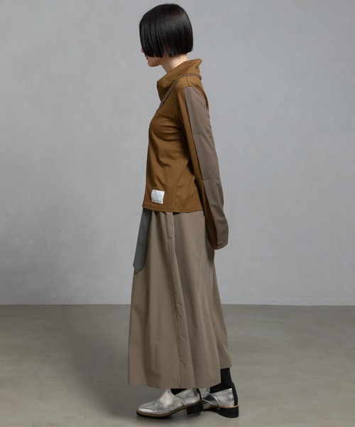 MARECHAL TERRE（マルシャルテル）の「シアーレイヤードスキッパートップス（Tシャツ/カットソー・レディース・ネイビー/グレー/カーキ/ブラック・MEDIUM）」の15枚目の写真