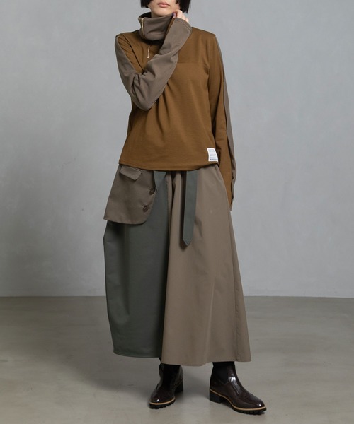 MARECHAL TERRE（マルシャルテル）の「シアーレイヤードスキッパートップス（Tシャツ/カットソー・レディース・ネイビー/グレー/カーキ/ブラック・MEDIUM）」の17枚目の写真