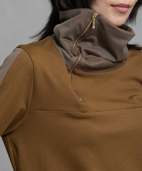 MARECHAL TERRE（マルシャルテル）の「シアーレイヤードスキッパートップス（Tシャツ/カットソー・レディース・ネイビー/グレー/カーキ/ブラック・MEDIUM）」の18枚目の写真