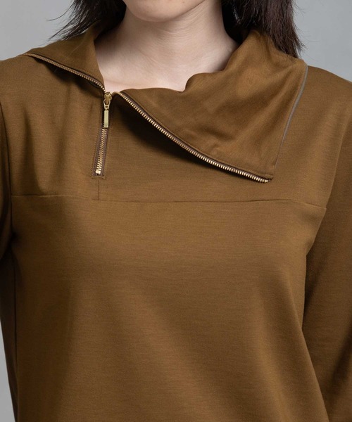 MARECHAL TERRE（マルシャルテル）の「シアーレイヤードスキッパートップス（Tシャツ/カットソー・レディース・ネイビー/グレー/カーキ/ブラック・MEDIUM）」の19枚目の写真