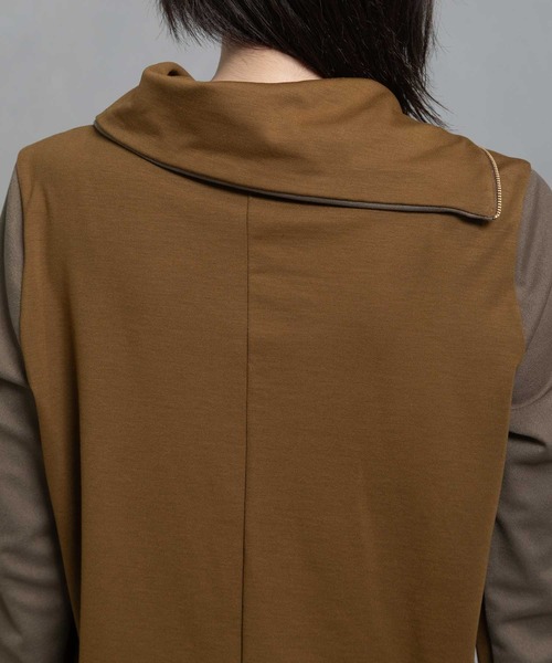 MARECHAL TERRE（マルシャルテル）の「シアーレイヤードスキッパートップス（Tシャツ/カットソー・レディース・ネイビー/グレー/カーキ/ブラック・MEDIUM）」の21枚目の写真