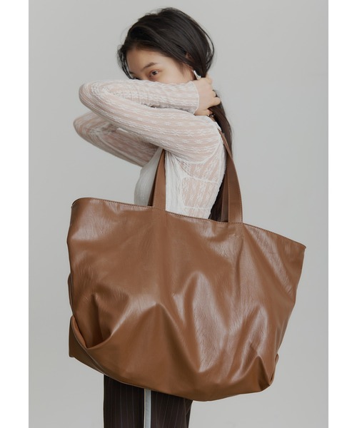 ブラウン パーフォレーテッドトートバッグ ビッグレザートートバッグ（トートバッグ）｜SEN TOKYO（セン