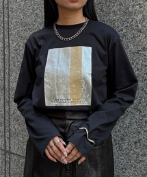 &g'aime | 【&g'aime】メタリックグラフィックロンT　Metallic Graphic Long Tee(Tシャツ/カットソー)