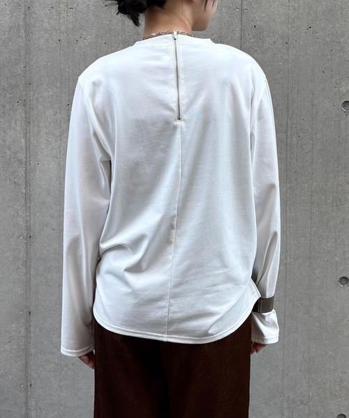 &g'aime（アンジェム）の「【&g'aime】メタリックグラフィックロンT　Metallic Graphic Long Tee（Tシャツ/カットソー・レディース・ホワイト/ブラック・FREE）」の9枚目の写真