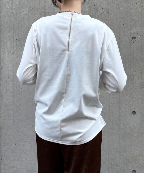 &g'aime（アンジェム）の「【&g'aime】メタリックグラフィックロンT　Metallic Graphic Long Tee（Tシャツ/カットソー・レディース・ホワイト/ブラック・FREE）」の10枚目の写真