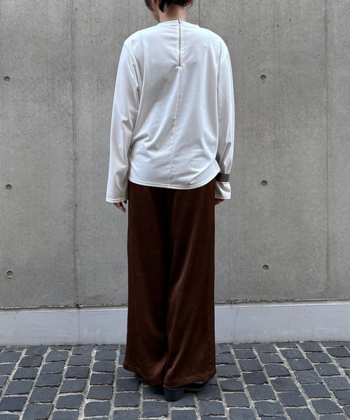 &g'aime（アンジェム）の「【&g'aime】メタリックグラフィックロンT　Metallic Graphic Long Tee（Tシャツ/カットソー・レディース・ホワイト/ブラック・FREE）」の15枚目の写真