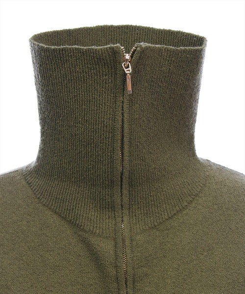 clear（クリア）の「オーバーカラーハーフジップショート丈ニットトップス［大人 カジュアル 着回し力抜群］（ニット/セーター・レディース・カーキ/アイボリー/ブラック・F）」の16枚目の写真