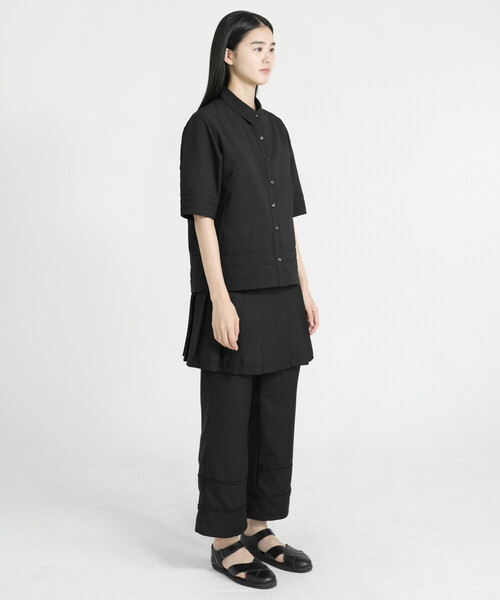 Bshop（ビショップ）の「eunoia | レイヤード プリーツミニスカート WOMEN（スカート・レディース・ブラック・ONE）」の9枚目の写真