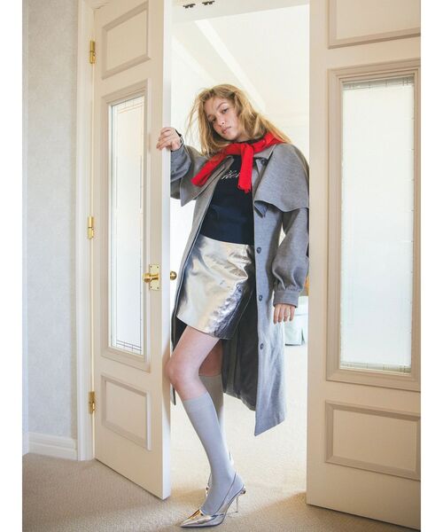 CALNAMUR（カルナムール）の「ロゴハイゲージトップス（ニット/セーター・レディース・グレー/ネイビー/レッド・FREE）」の8枚目の写真