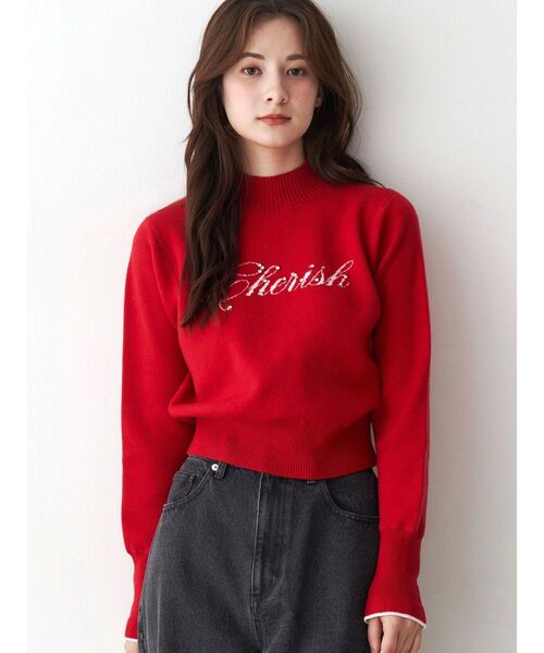 CALNAMUR（カルナムール）の「ロゴハイゲージトップス（ニット/セーター・レディース・グレー/ネイビー/レッド・FREE）」の15枚目の写真