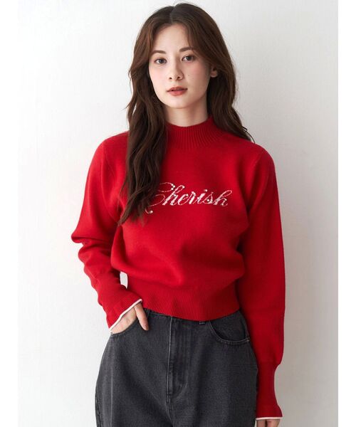 CALNAMUR（カルナムール）の「ロゴハイゲージトップス（ニット/セーター・レディース・グレー/ネイビー/レッド・FREE）」の16枚目の写真