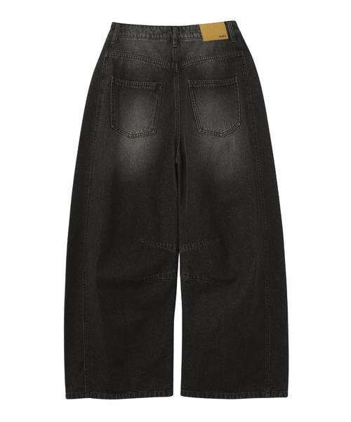 X-girl（エックスガール）の「WIDE BAGGY DENIM PANTS（デニムパンツ・レディース・ブラック/ライトインディゴブルー・S/M）」の10枚目の写真