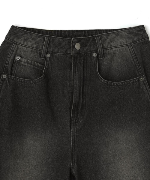 X-girl（エックスガール）の「WIDE BAGGY DENIM PANTS（デニムパンツ・レディース・ブラック/ライトインディゴブルー・S/M）」の11枚目の写真