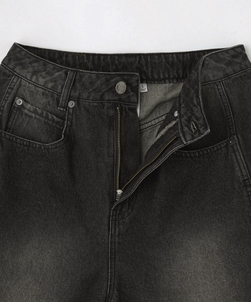 X-girl（エックスガール）の「WIDE BAGGY DENIM PANTS（デニムパンツ・レディース・ブラック/ライトインディゴブルー・S/M）」の12枚目の写真