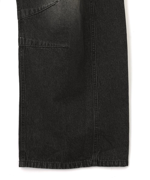 X-girl（エックスガール）の「WIDE BAGGY DENIM PANTS（デニムパンツ・レディース・ブラック/ライトインディゴブルー・S/M）」の14枚目の写真