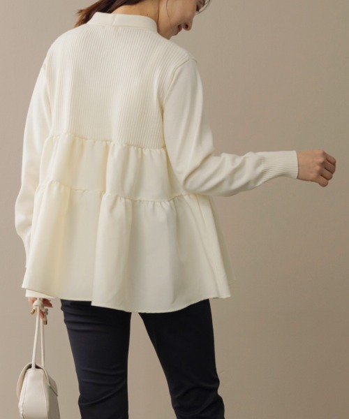 SONO/ソーノ】ﾃｨｱｰﾄﾞﾌﾚｱ ﾁｭﾆｯｸﾆｯﾄﾌﾟﾙｵｰﾊﾞｰ（ニット/セーター）｜Sono