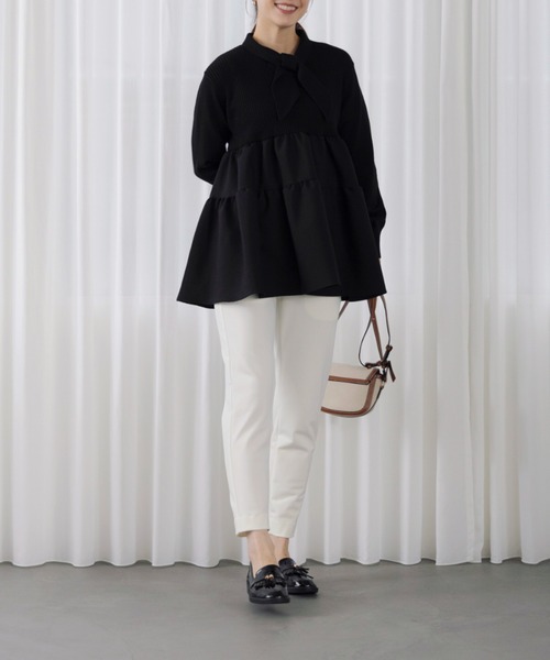 SONO/ソーノ】ﾃｨｱｰﾄﾞﾌﾚｱ ﾁｭﾆｯｸﾆｯﾄﾌﾟﾙｵｰﾊﾞｰ（ニット/セーター）｜Sono