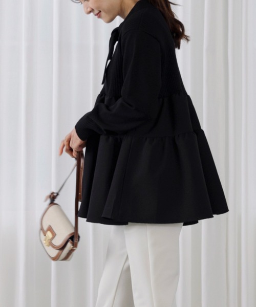 SONO/ソーノ】ﾃｨｱｰﾄﾞﾌﾚｱ ﾁｭﾆｯｸﾆｯﾄﾌﾟﾙｵｰﾊﾞｰ（ニット/セーター）｜Sono