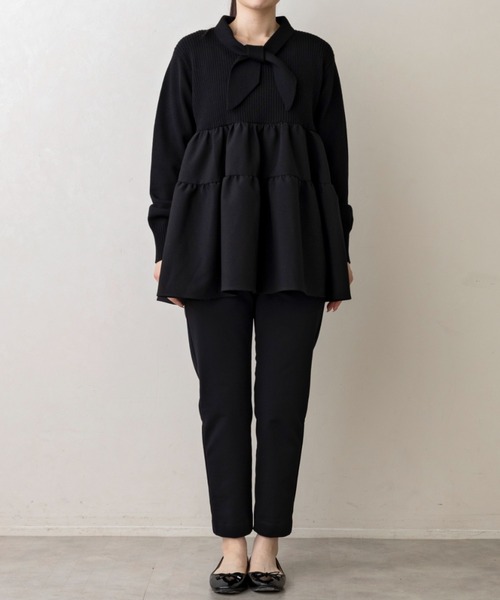 SONO/ソーノ】ﾃｨｱｰﾄﾞﾌﾚｱ ﾁｭﾆｯｸﾆｯﾄﾌﾟﾙｵｰﾊﾞｰ（ニット/セーター）｜Sono