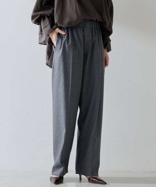 Whim Gazette(ウィムガゼット)の「サキソニーウールパンツ(その他パンツ・レディース・ホワイト系その他/チャコールグレー・FREE)」の1枚目の写真
