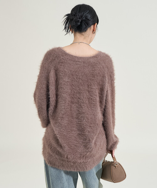 FREAK'S STORE(フリークスストア)の「染めわけ シャギーニットカーディガン(カーディガン/ボレロ・レディース・ブルーグリーン/ライトグレー/ブラウン/ベージュ・フリ-)」の12枚目の写真