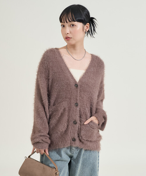 FREAK'S STORE(フリークスストア)の「染めわけ シャギーニットカーディガン(カーディガン/ボレロ・レディース・ブルーグリーン/ライトグレー/ブラウン/ベージュ・フリ-)」の13枚目の写真