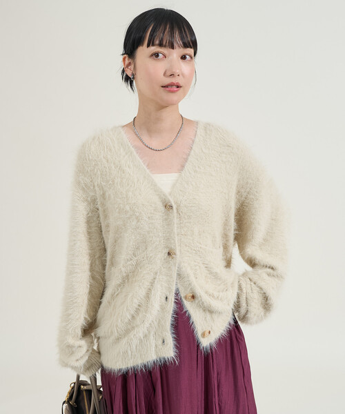 FREAK'S STORE(フリークスストア)の「染めわけ シャギーニットカーディガン(カーディガン/ボレロ・レディース・ブルーグリーン/ライトグレー/ブラウン/ベージュ・フリ-)」の18枚目の写真
