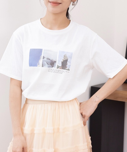 ReRe(リリ)の「選べる5type プリントTシャツ(Tシャツ/カットソー・レディース・ブラック/ブラック系その他2/ブラック系その他/ホワイト系その他4/ホワイト系その他2/ブラック系その他3/ホワイト/ホワイト系その他/ブラック系その他4/ホワイト系その他3・MEDIUM)」の2枚目の写真