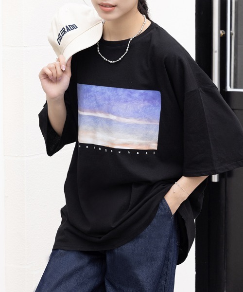 ReRe(リリ)の「選べる5type プリントTシャツ(Tシャツ/カットソー・レディース・ブラック/ブラック系その他2/ブラック系その他/ホワイト系その他4/ホワイト系その他2/ブラック系その他3/ホワイト/ホワイト系その他/ブラック系その他4/ホワイト系その他3・MEDIUM)」の8枚目の写真