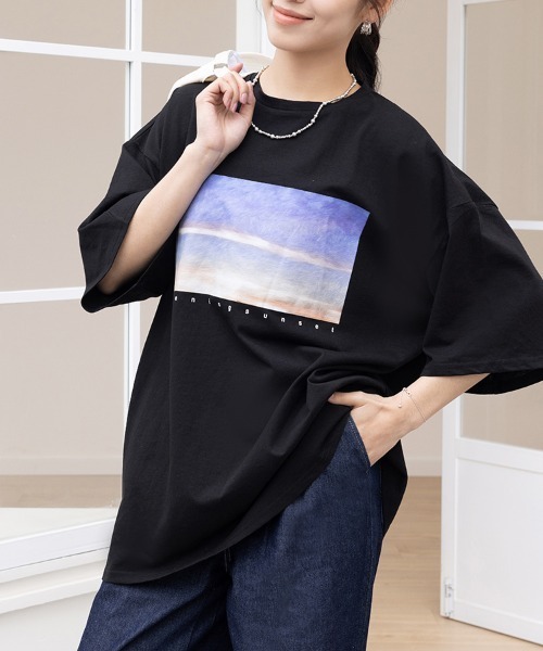 ReRe(リリ)の「選べる5type プリントTシャツ(Tシャツ/カットソー・レディース・ブラック/ブラック系その他2/ブラック系その他/ホワイト系その他4/ホワイト系その他2/ブラック系その他3/ホワイト/ホワイト系その他/ブラック系その他4/ホワイト系その他3・MEDIUM)」の12枚目の写真