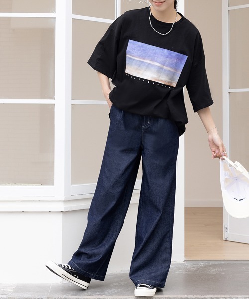 ReRe(リリ)の「選べる5type プリントTシャツ(Tシャツ/カットソー・レディース・ブラック/ブラック系その他2/ブラック系その他/ホワイト系その他4/ホワイト系その他2/ブラック系その他3/ホワイト/ホワイト系その他/ブラック系その他4/ホワイト系その他3・MEDIUM)」の13枚目の写真