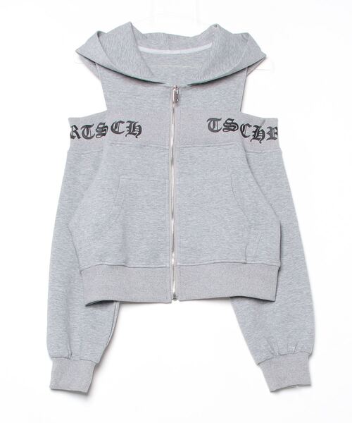 TITTY&CO.（ティティーアンドコー）の「ゴシックロゴジップパーカー（パーカー・レディース・グレー/ホワイト・FREE）」の6枚目の写真