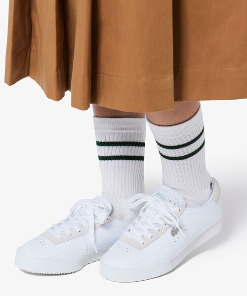 LACOSTE（ラコステ）の「ウィメンズ足底パイルラインソックス（ソックス/靴下・レディース・ブラック/ホワイト×グリーン/グリーン・24.0cm）」の7枚目の写真
