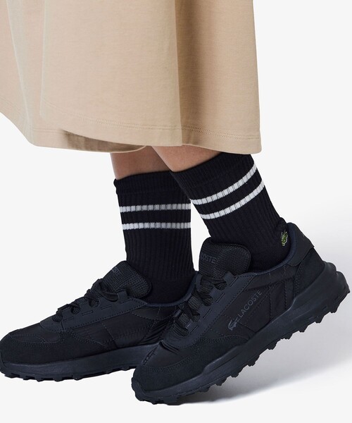 LACOSTE（ラコステ）の「ウィメンズ足底パイルラインソックス（ソックス/靴下・レディース・ブラック/ホワイト×グリーン/グリーン・24.0cm）」の8枚目の写真