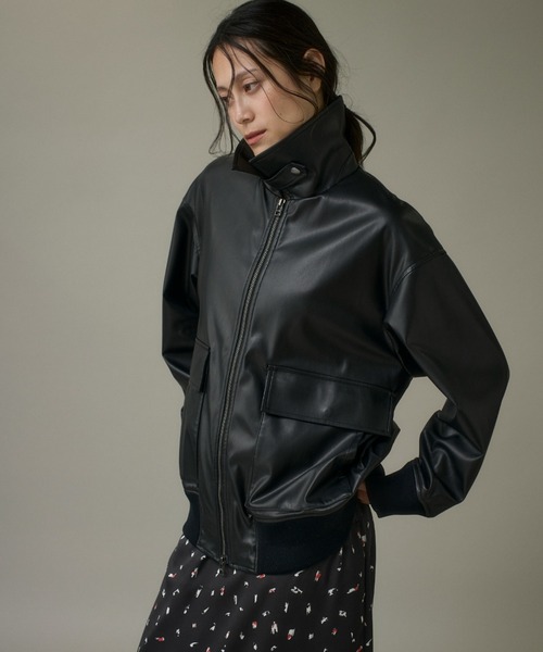 フェイクレザーブルゾン