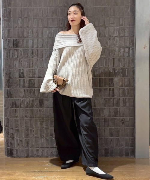 reism 　限定カラーLA−F ランダムリブオフショルプルオーバー/603805（ニット/セーター