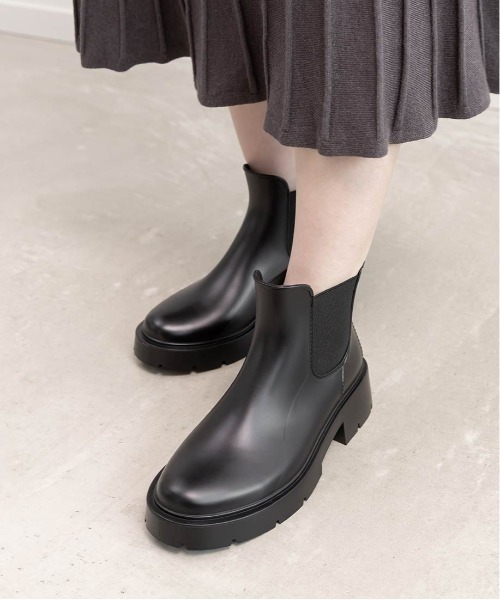 RANDA(ランダ)の「ボリュームソールサイドゴアレインブーツ(レインシューズ・レディース・ブラック/ダークブラウン・S/M)」の6枚目の写真