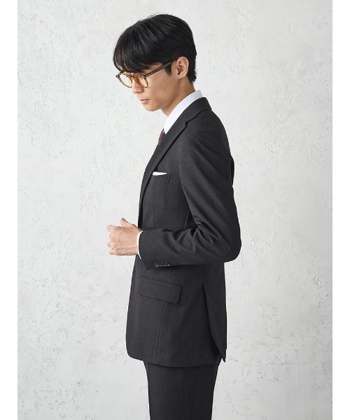 Perfect Suit FActory（パーフェクトスーツファクトリー）の「《WOOLY WASH SUIT》WEB限定スーツ【洗える/ウールライク】スリーピース　千鳥×ウィンドペン　ブラック（スーツセット・メンズ・ブラック・AB6/AB7/Y5/Y6/AB5/A5/A6/A4/A7/AB4/AB8/A8/Y7/Y4）」の9枚目の写真