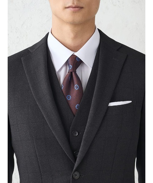 Perfect Suit FActory（パーフェクトスーツファクトリー）の「《WOOLY WASH SUIT》WEB限定スーツ【洗える/ウールライク】スリーピース　千鳥×ウィンドペン　ブラック（スーツセット・メンズ・ブラック・AB6/AB7/Y5/Y6/AB5/A5/A6/A4/A7/AB4/AB8/A8/Y7/Y4）」の4枚目の写真